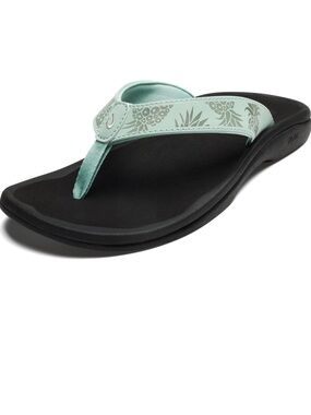 OLUKAI Ohana Beach Sandals Water Resistant Flip Flops Arch Support Mint 7